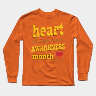 Heart disease awareness month Long Sleeve T-Shirt